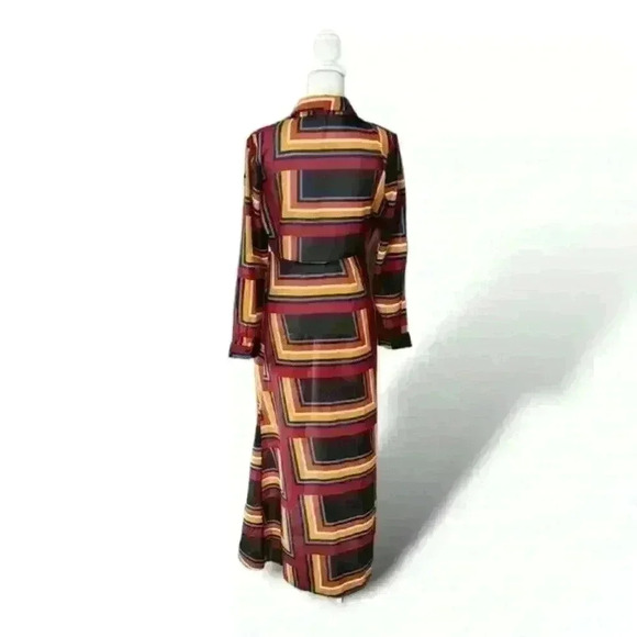 Swimsuit Cover Retro Print Open Tie FrontSize Medium - Picture 3 of 5